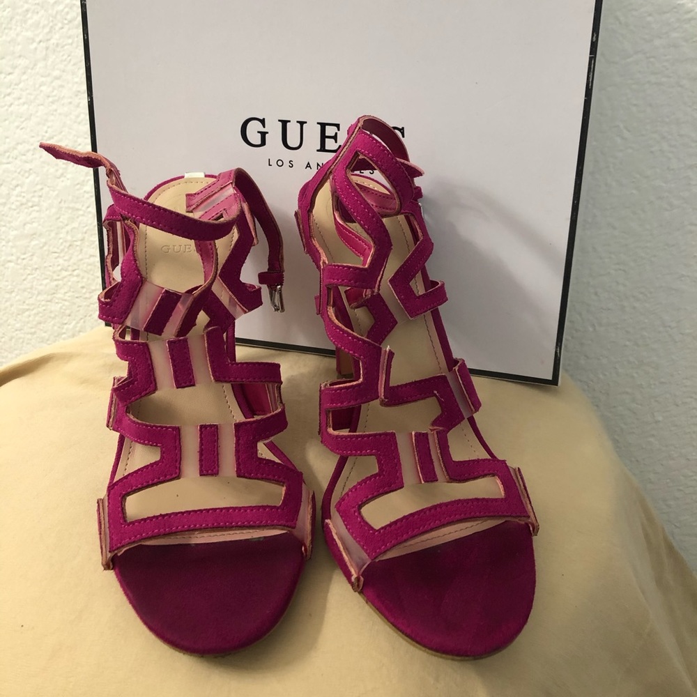 Guess strap heel